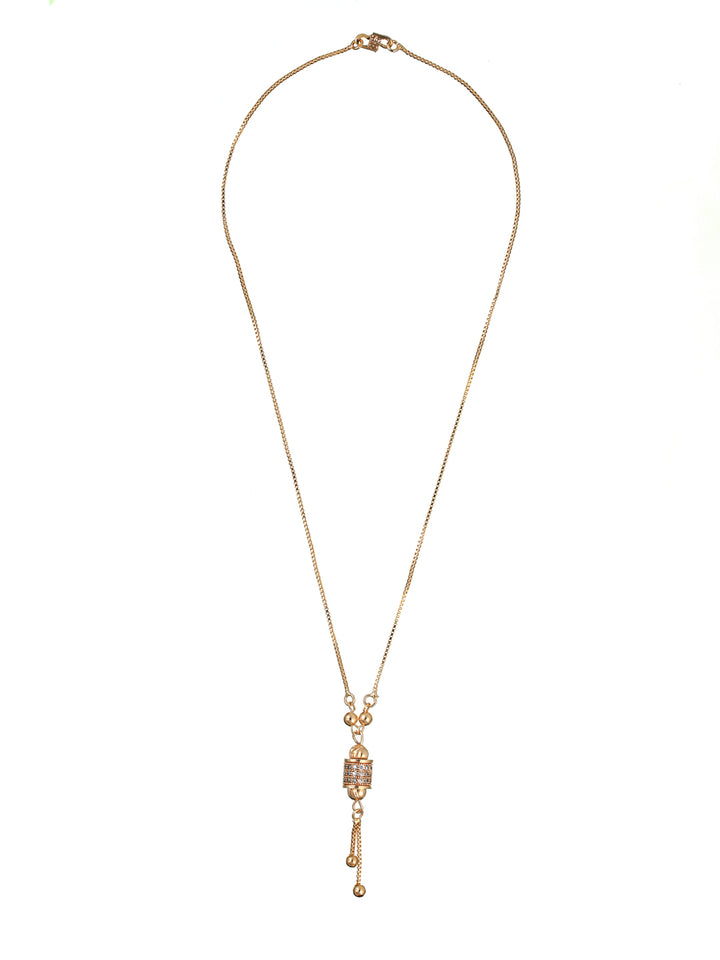Priyaasi Contemporary American Diamond Rose Gold Plated Necklace