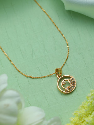 Priyaasi Elegant Studded Circles Rose Gold Plated Necklace