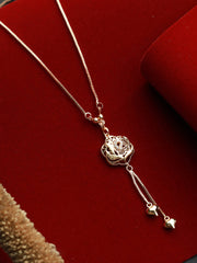 Priyaasi Floral Heart American Diamond Gold Plated Necklace