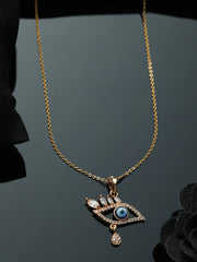 Priyaasi Evil Eye American Diamond Rose Gold Plated Necklace