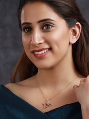 Priyaasi Evil Eye American Diamond Rose Gold Plated Necklace