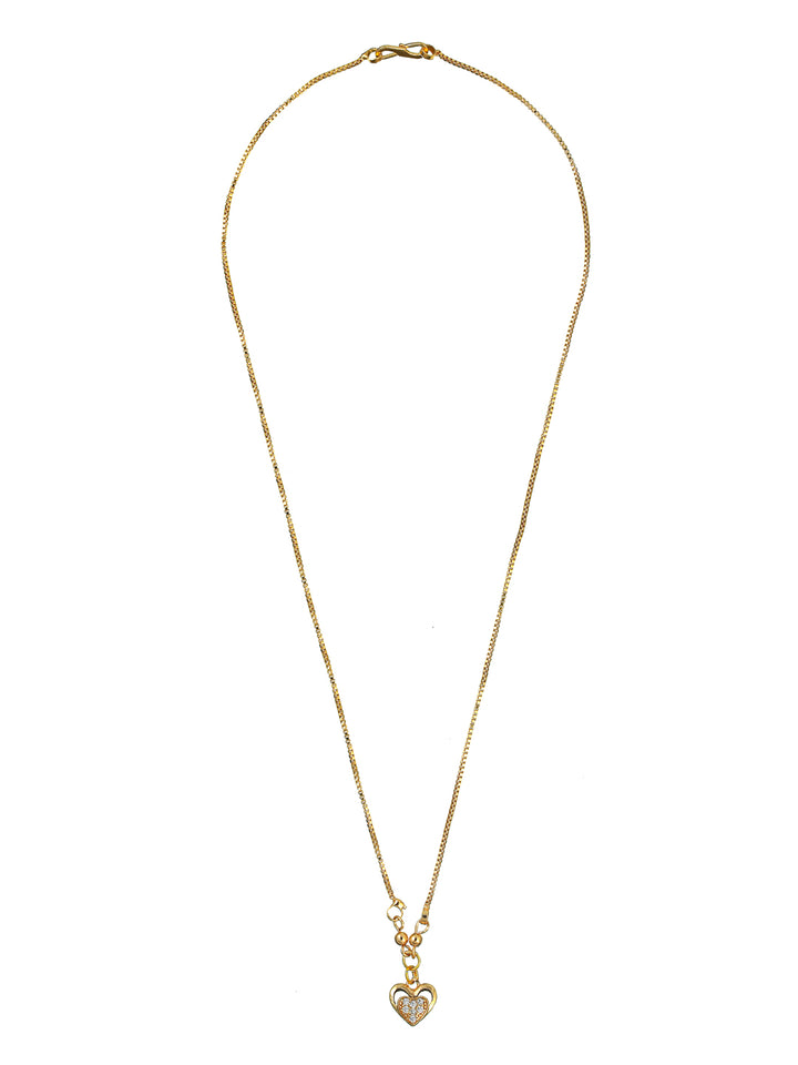 Priyaasi Heart American Diamond Gold Plated Necklace