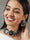 Priyaasi Oxidised Silver Round Black Floral Jewellery Set