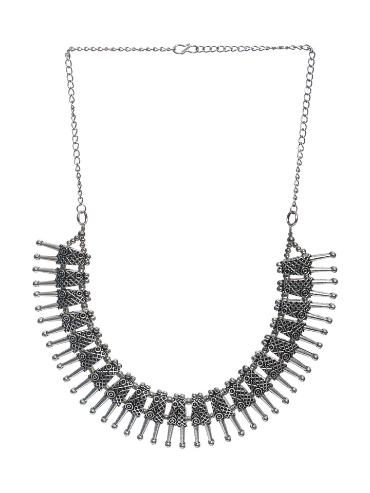 Priyaasi Tribal Style Oxidised Silver Necklace