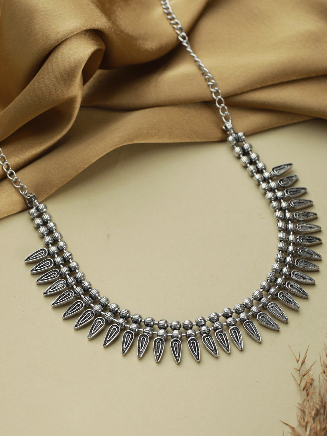 Priyaasi Tribal Fashion Adjustable Oxidised Silver Necklace