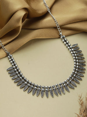 Priyaasi Tribal Fashion Adjustable Oxidised Silver Necklace