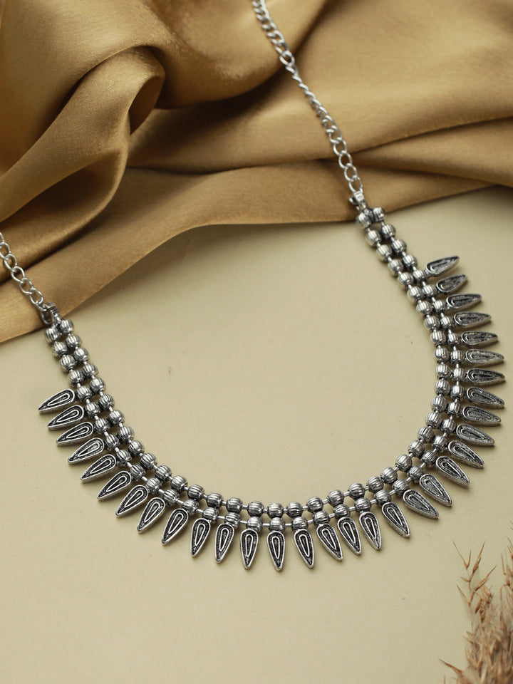 Priyaasi Tribal Fashion Adjustable Oxidised Silver Necklace
