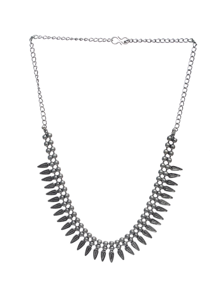 Priyaasi Tribal Fashion Adjustable Oxidised Silver Necklace