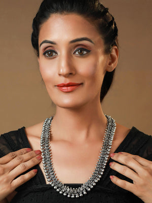 Priyaasi Stylish Boho Oxidised Silver Necklace