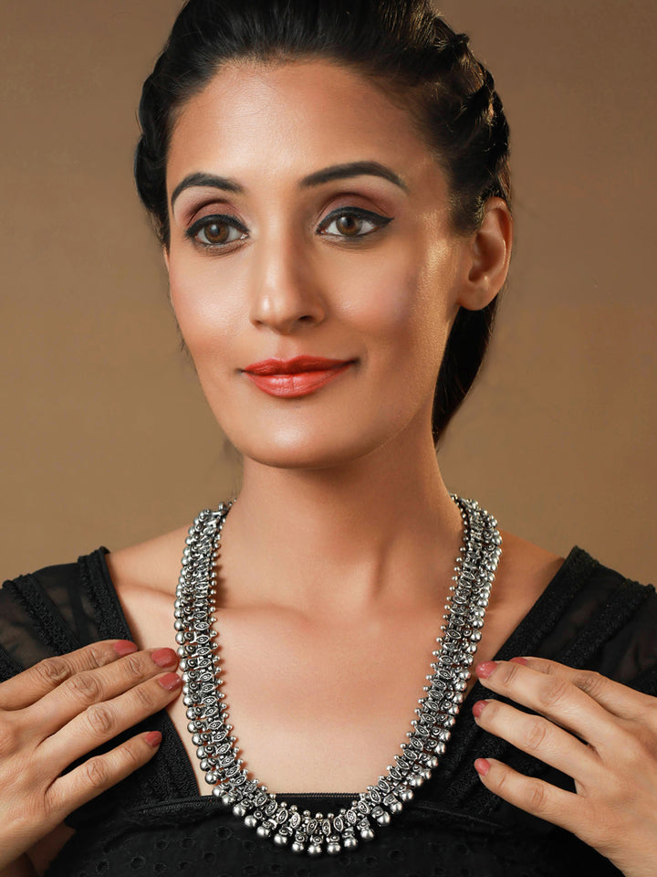 Priyaasi Stylish Boho Oxidised Silver Necklace