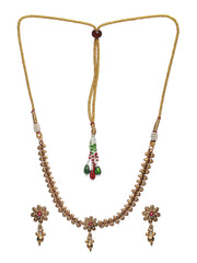 Priyaasi Traditional Red Flower Gold Plated Jewellery Set