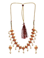 Priyaasi Pink Stone Studded Gold Plated Jewellery Set