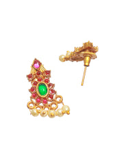 Priyaasi Floral Multicolor Studded Gold Plated Jewellery Set