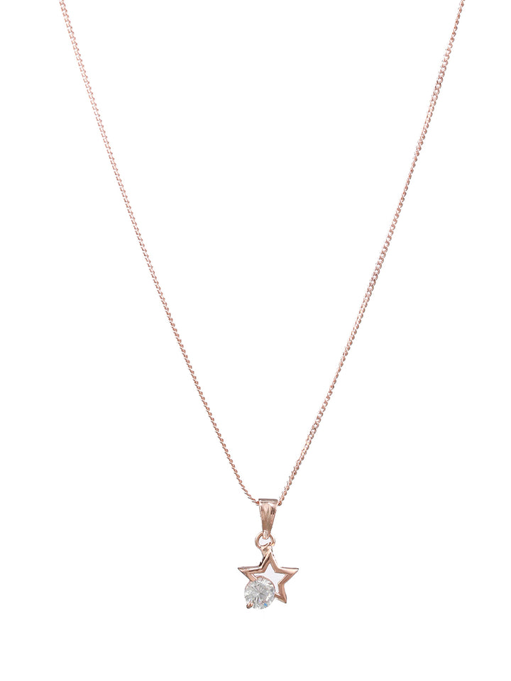Star Solitaire Rose Gold-Plated Jewellery Set