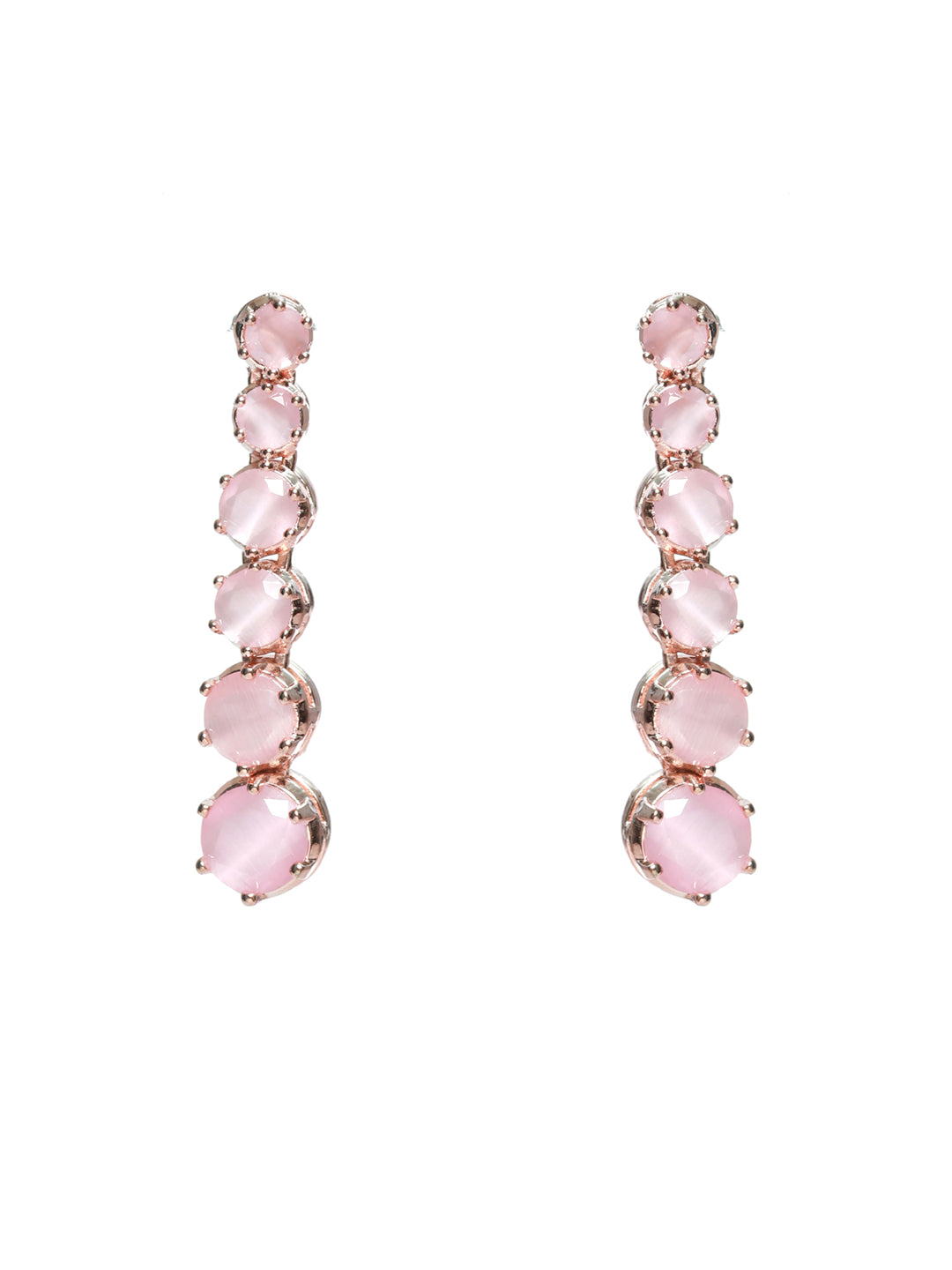 Priyaasi Pink Solitaire Silver Plated Jewellery Set