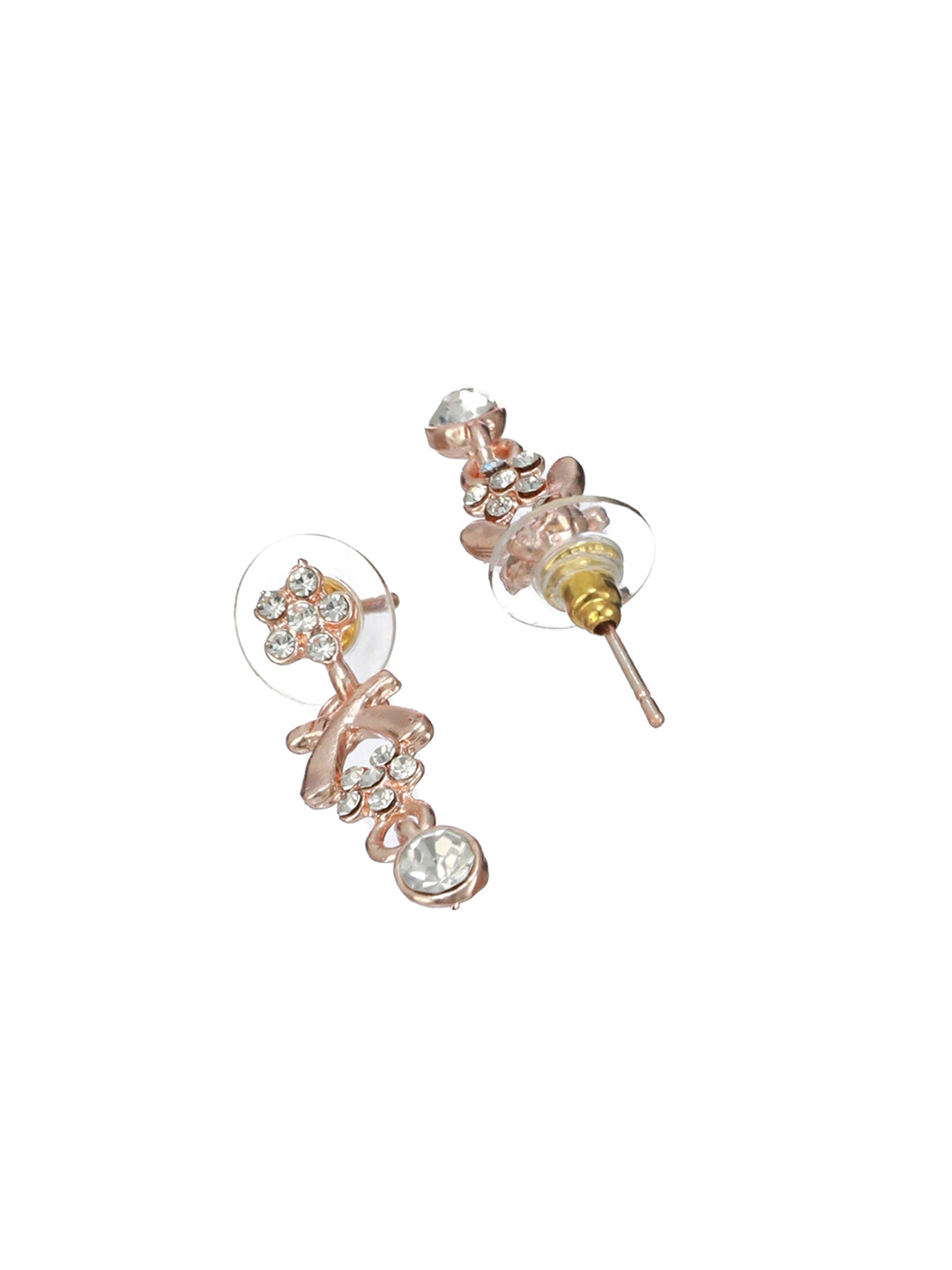 Tiny Flowers AD Rose Gold-Plated Jewellery Set