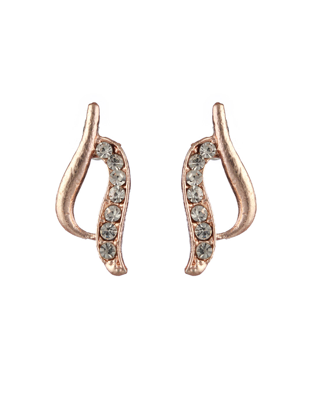 Twirl American Diamond Rose Gold-Plated Jewellery Set