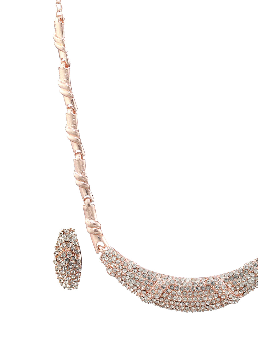 Elegant Design American Diamond Rose Gold-Plated Jewellery Set