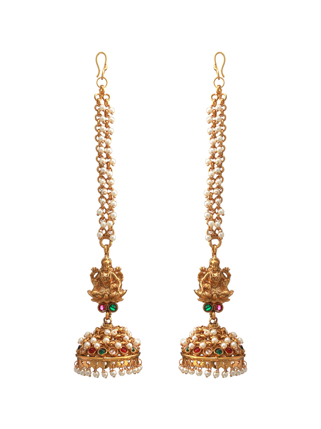 Studded Laxmi Peacock Gold-Plated Jewellery Set