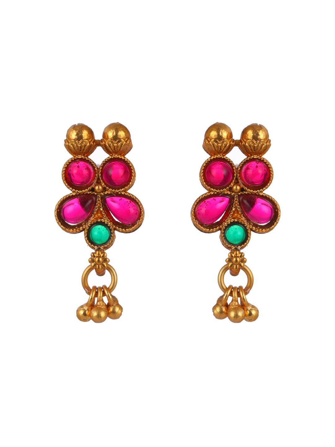 Priyaasi Traditional Studded Multicolor Gold-Plated Jewellery Set