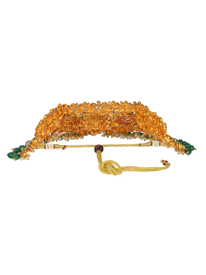 Priyaasi Studded Multicolor Goddess Laxmi Gold-Plated Jewellery Set