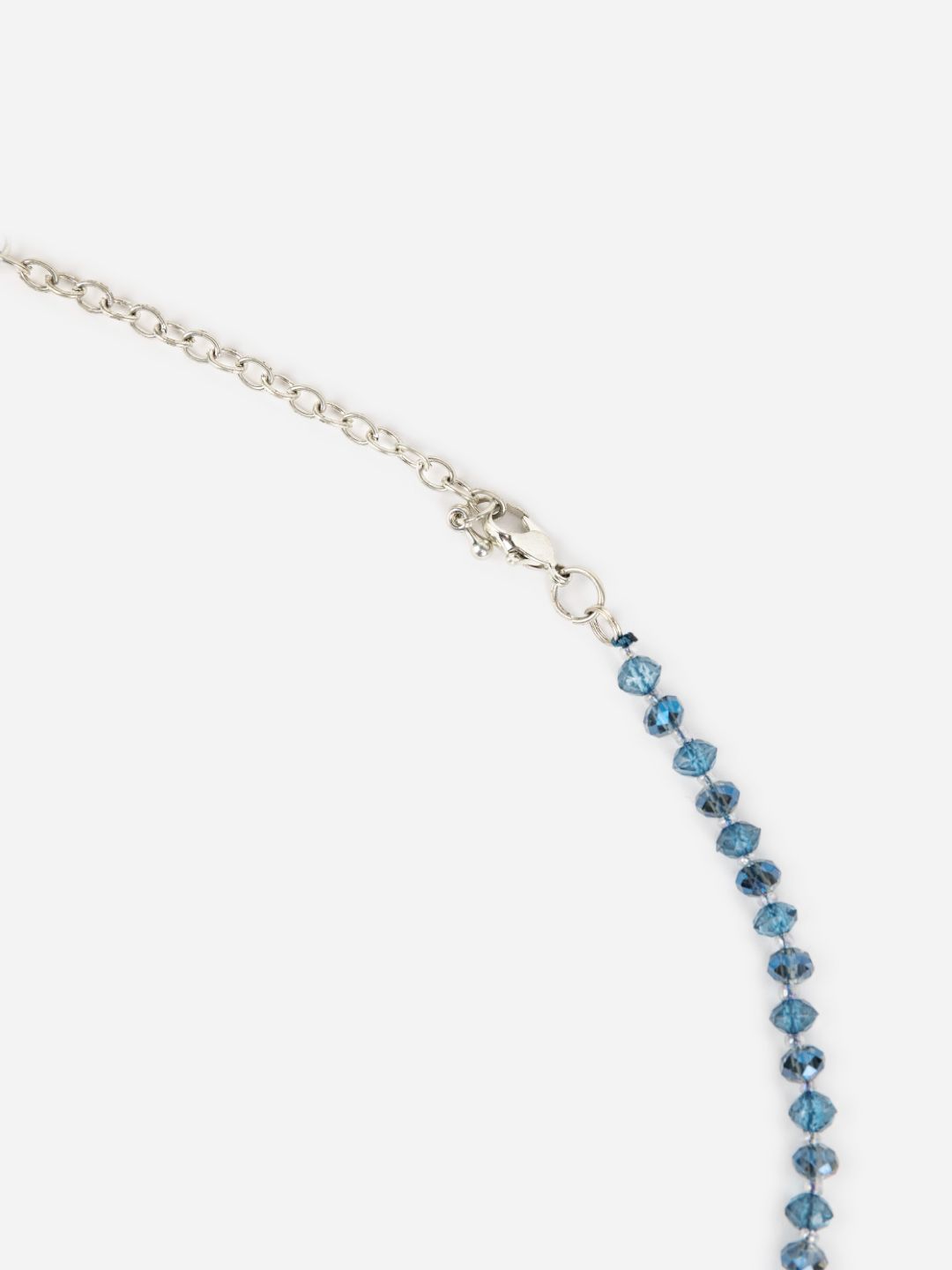 Multilayer Glassy Blue Beaded Long Necklace