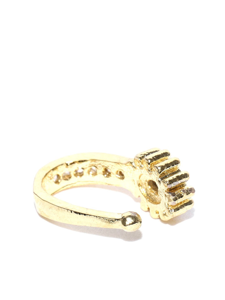 Classic Gold-Plated & American Diamond Clip-On Nosepin For Women And Girls