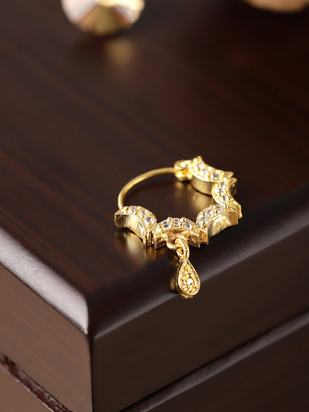 Buy DEVOGems Gold Nose Ring Original Certified Classic Naak Ki Nath Sone Ki  Nose Ring Brilliant Shine Diamond Ki Ring Sone Ki Naak Ki Bali Gold नाक की  बाली For Wearing डायमंड