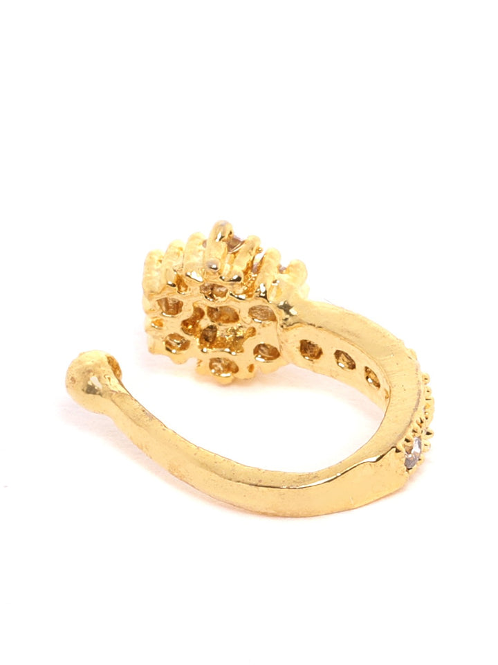 Gold Plated American Diamond Studded Nose Ring