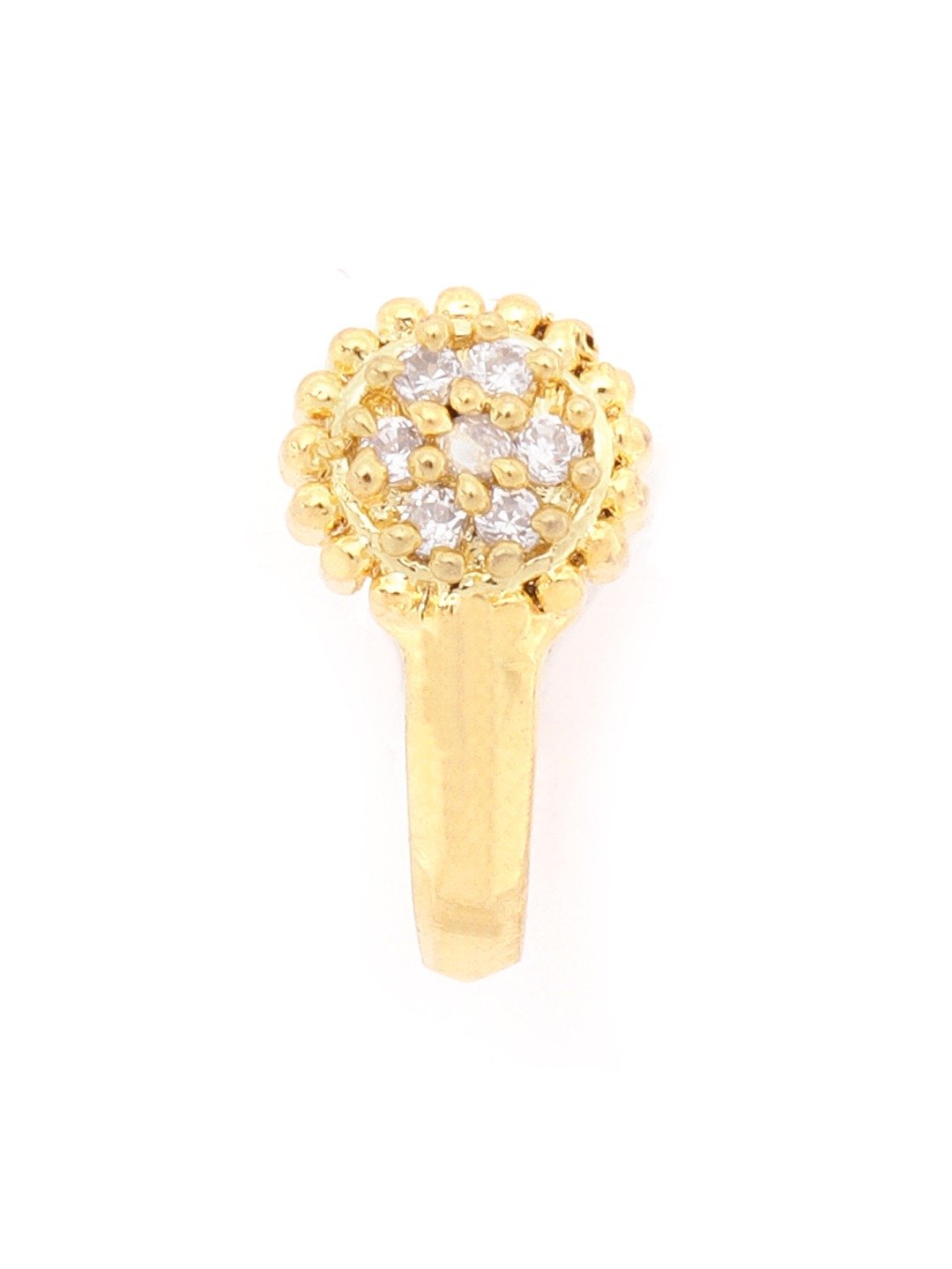 American Diamond Studded Gold Nose Ring