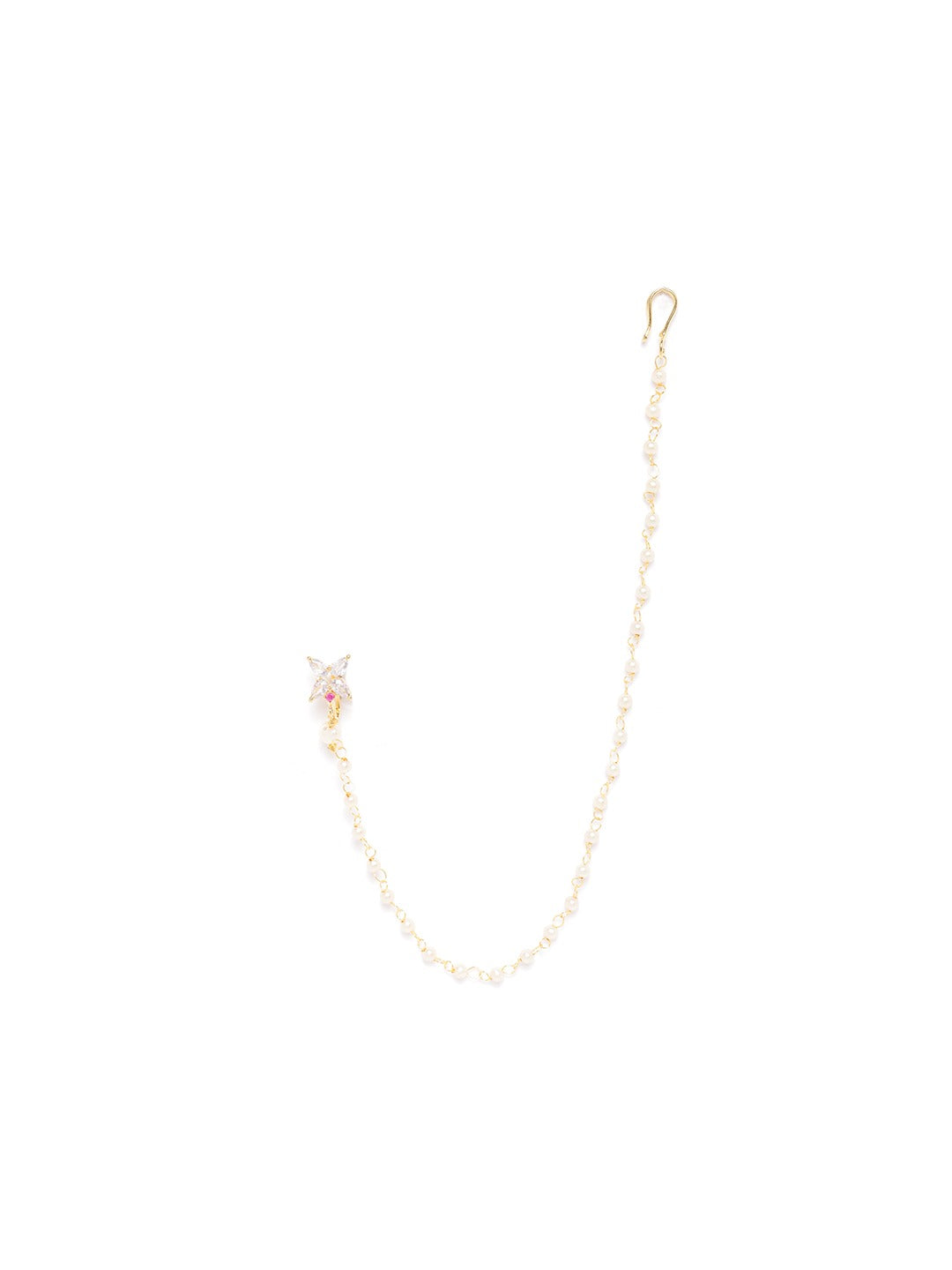 Gold Plated Chained Nose Pin