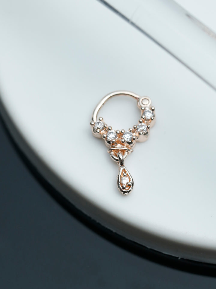 Rose Gold American Diamond Nose Ring