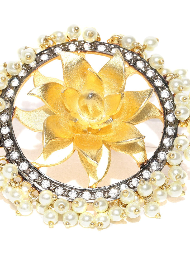 Lotus Inspired Pearl Statement Ring