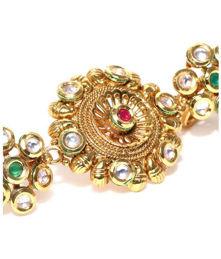 Gold Plated Kundan Double Ring