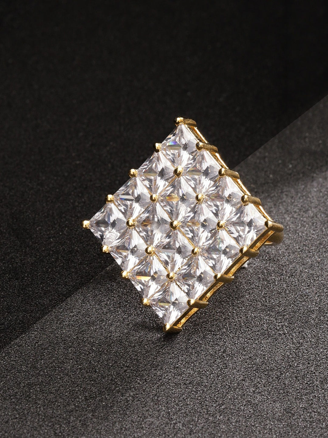 Geometric Shaped American Diamond Ring For Women And Girls