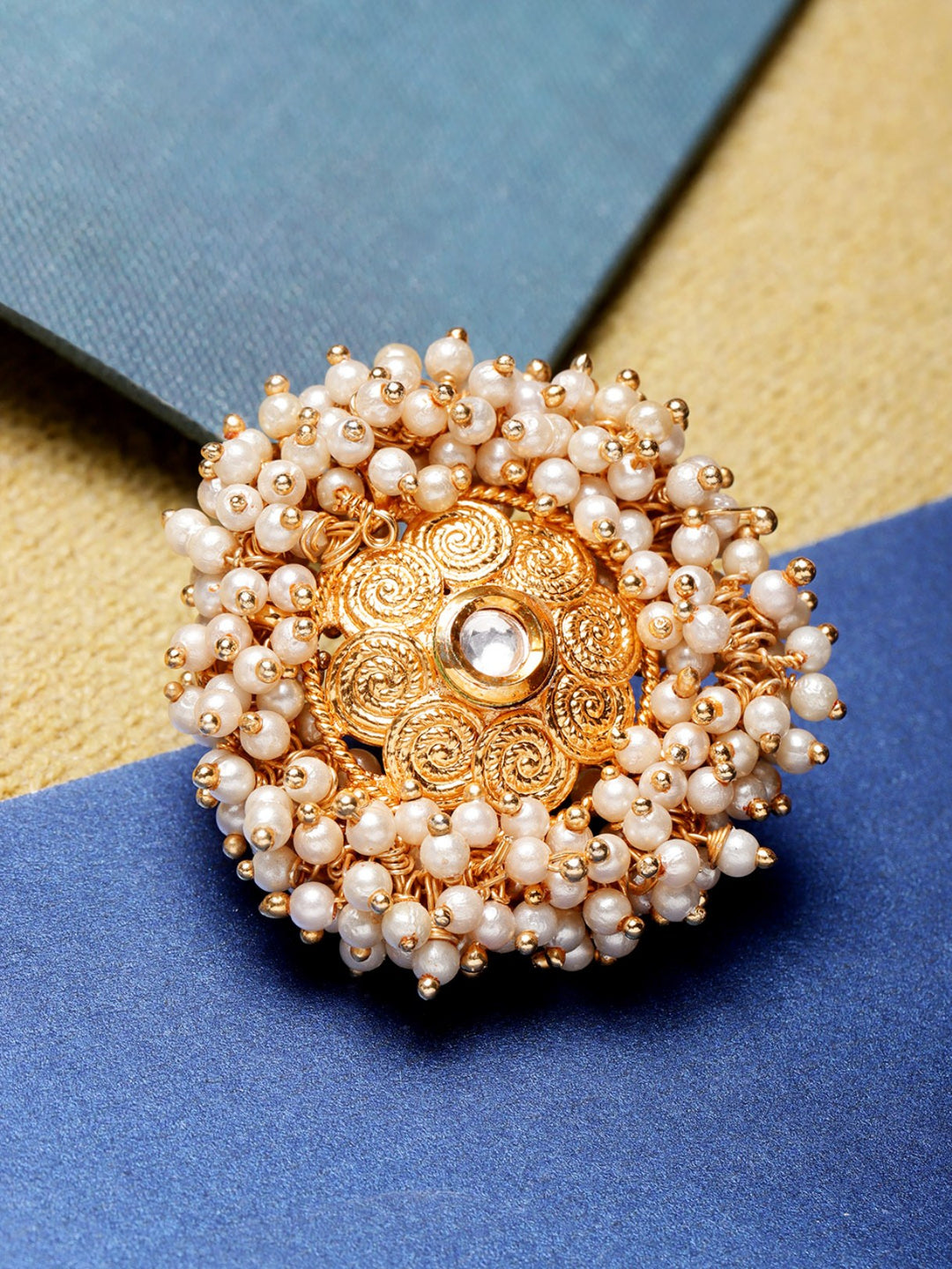 Gold Plated Pearl Ring For Women And Girls