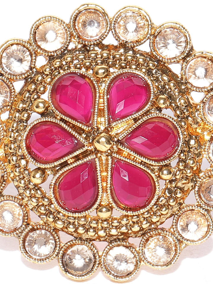 Gold Plated Kundan Ring For Women And Girls