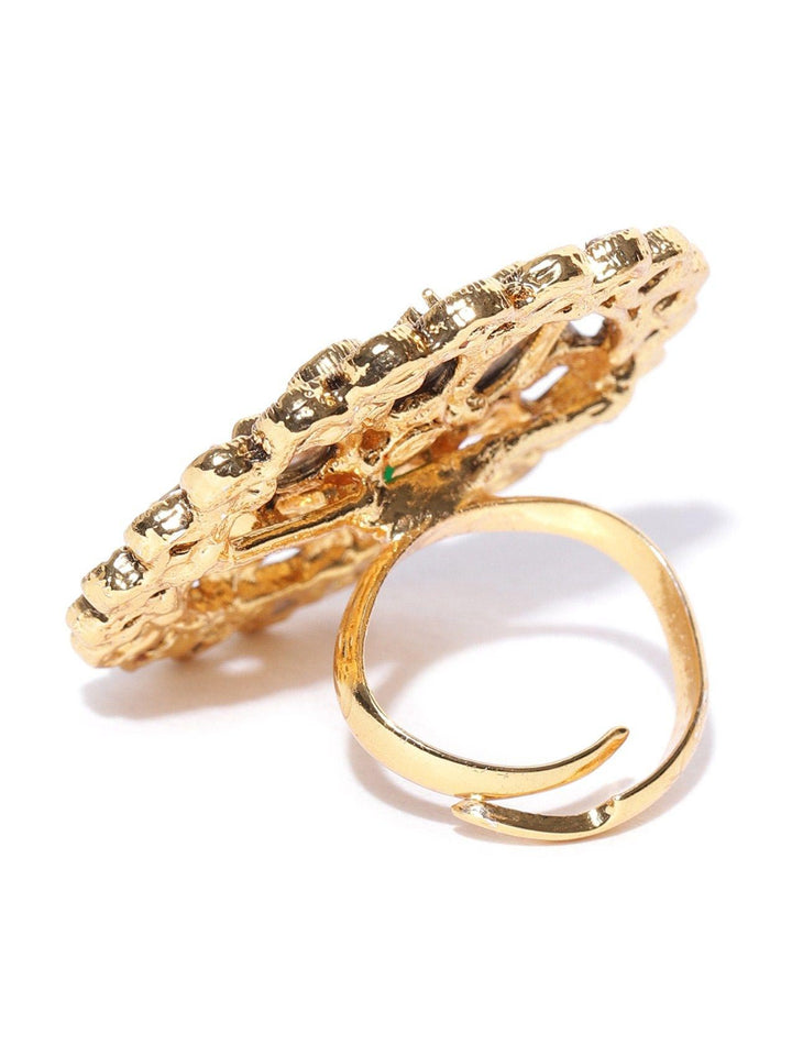 Gold Plated Kundan Ring For Women And Girls