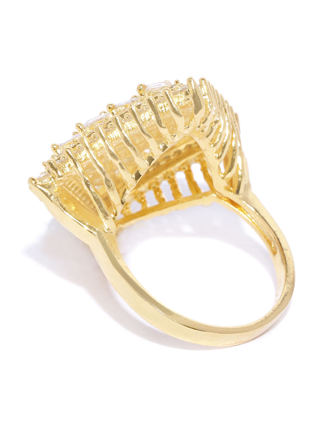 Gold-Plated American Diamond Studded Ring