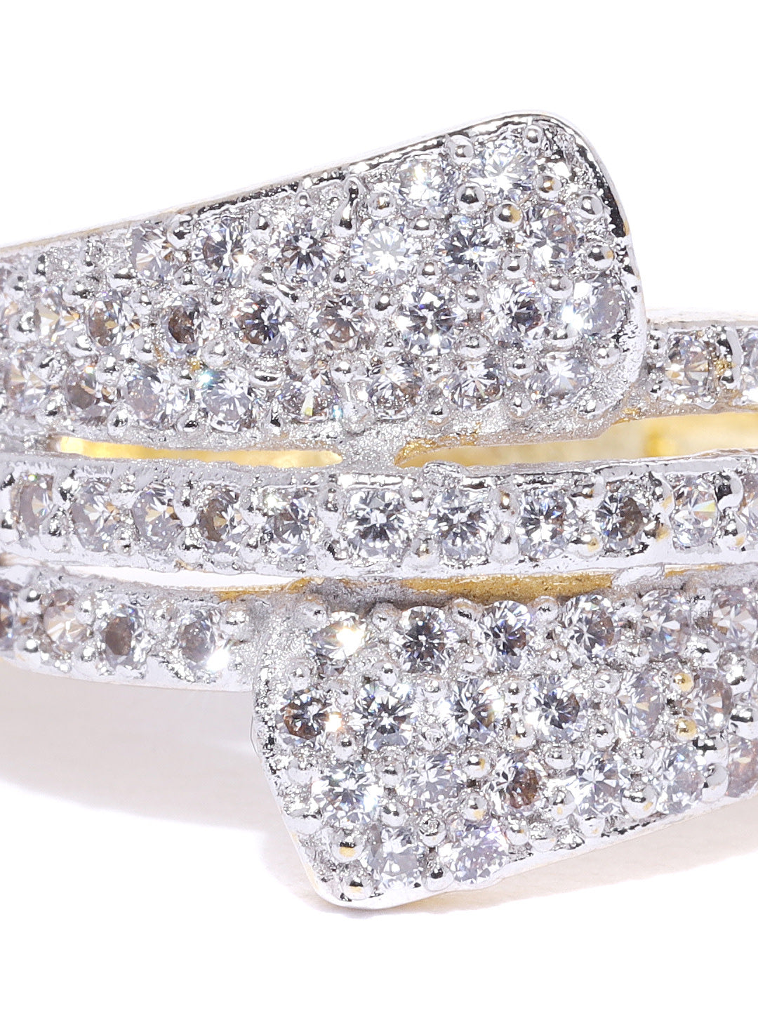 Gold-Plated American Diamond Studded Ring