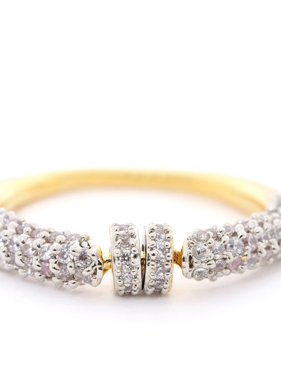 Gold Plated AD Studded Off White Finger Ring – Priyaasi