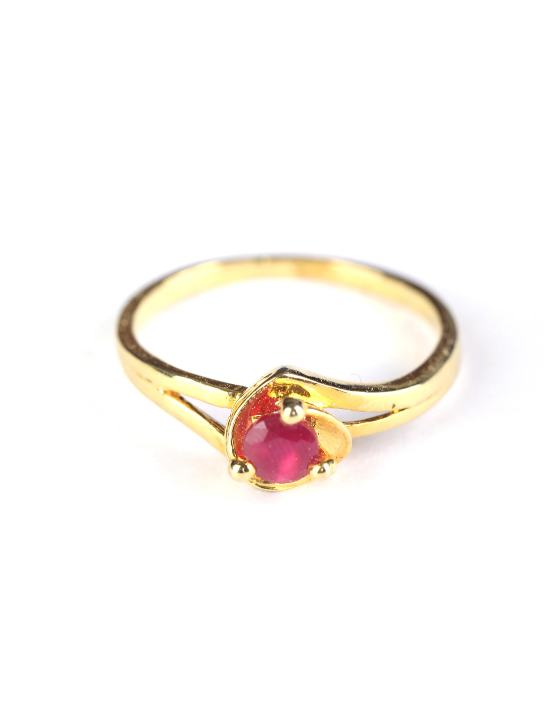 Ruby American Diamond Gold Plated Ring