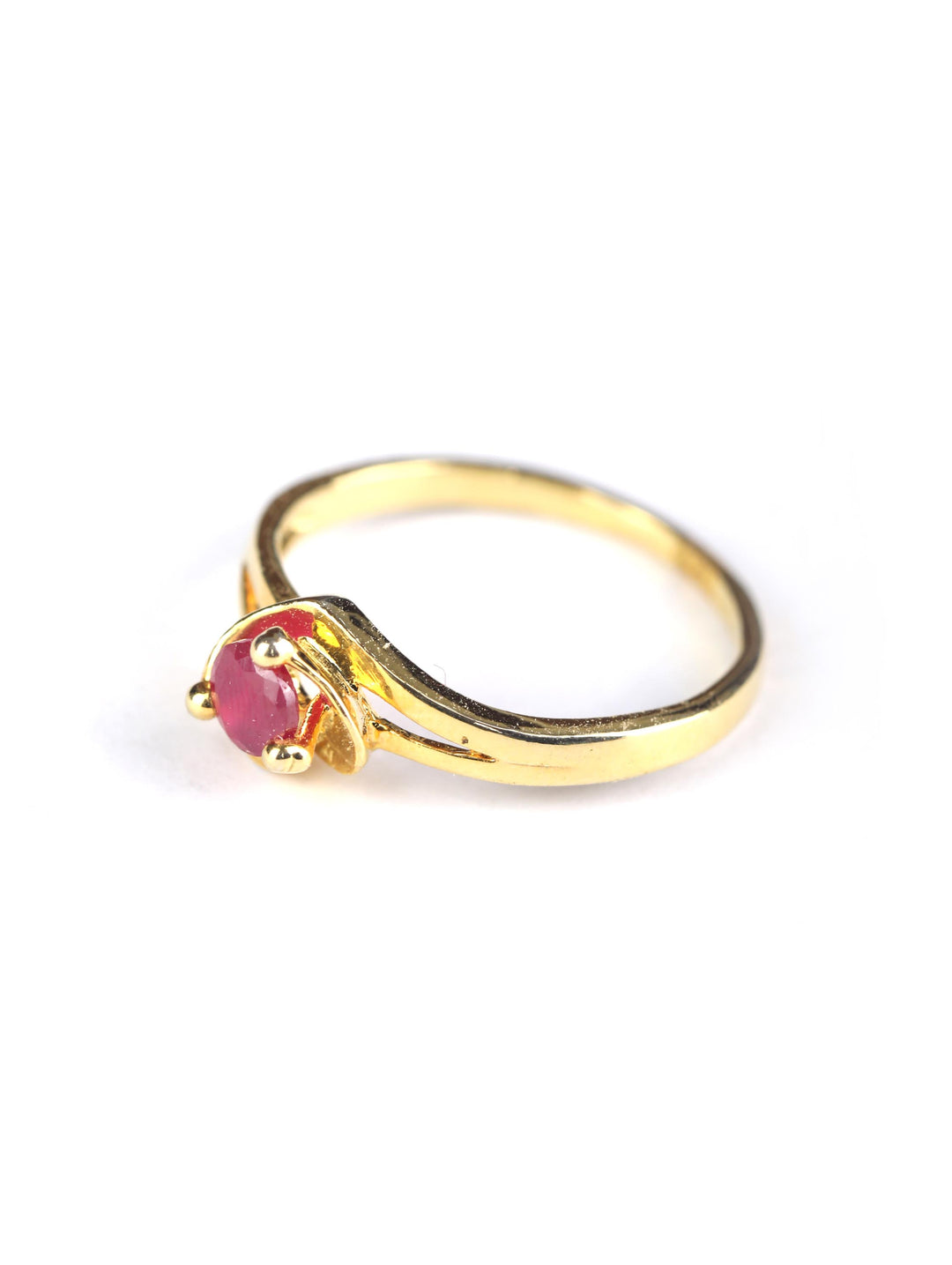 Ruby American Diamond Gold Plated Ring