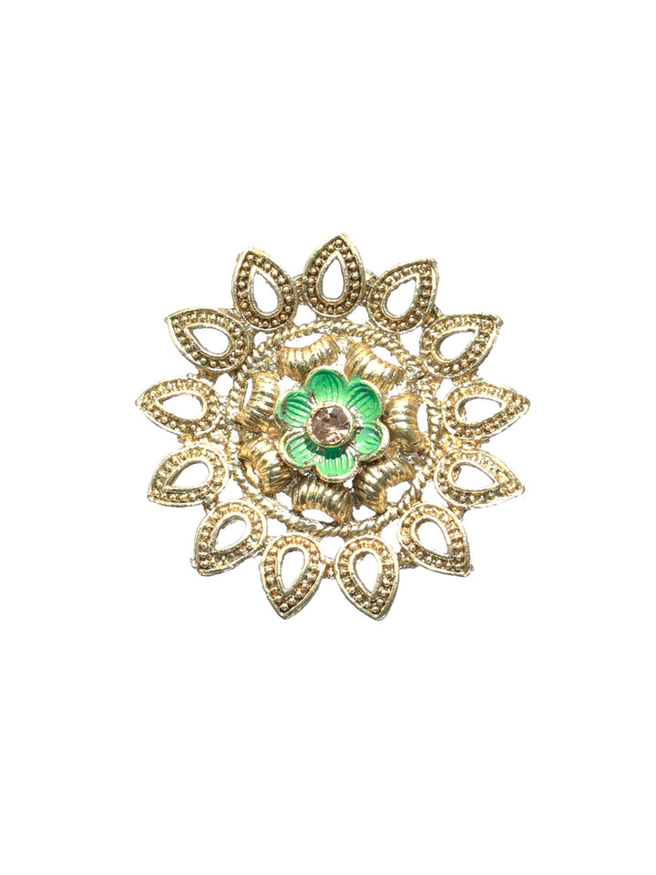 Priyaasi Gold Toned Blooming Flower Ring