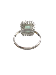 Priyaasi Green Silver Plated Solitaire Ring