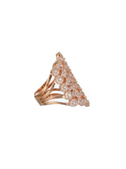 Priyaasi Statement Foral AD Rose Gold-Plated Ring