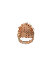 Priyaasi Statement Foral AD Rose Gold-Plated Ring