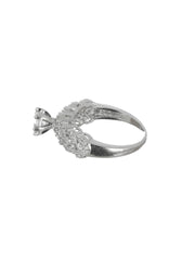 Priyaasi Solitaire American Diamond Silver-Plated Ring