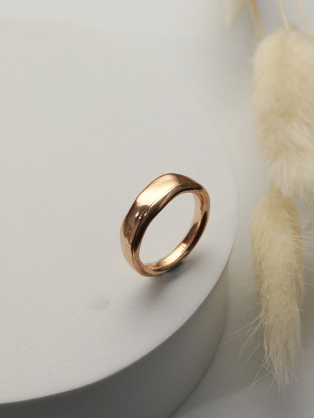 Classy Pressed Style Rose Gold-Plated Ring