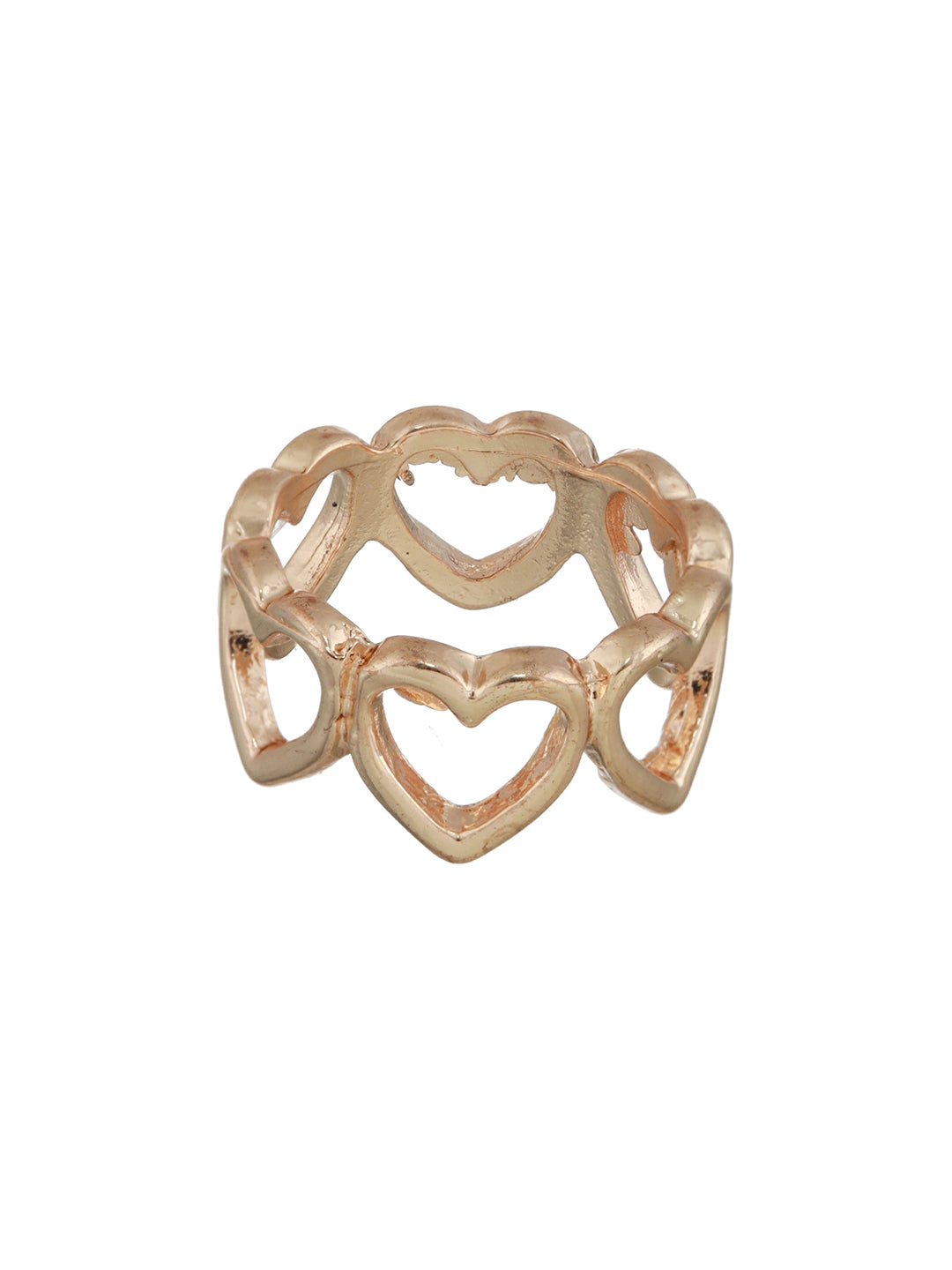 Tiny Heart Link Rose Gold-Plated Ring